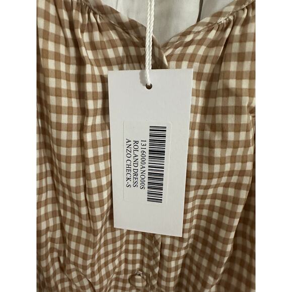 Reformation Roland Dress Anzo Check Midi Gingham Size Small New - Picture 7 of 13